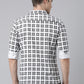 BROON Men White And Black Checkered Pure Cotton Full Sleeve Shirt