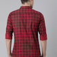 BROON Men Red And Black Checkered Pure Cotton Full Sleeve Shirt