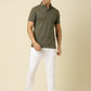 Men Solid Polo Neck Olive T-Shirt