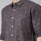 Grey printed Pure Cotton Full Sleeve Shirt