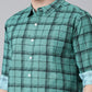 Green Checkered Pure Cotton Full Sleeve Shirt