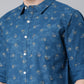 Blue printed Pure Cotton Full Sleeve Shirt