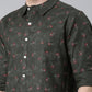 Dark Green printed Pure Cotton Full Sleeve Shirt