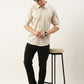Men Beige Printed Pure Cotton Full Sleeve Casual Shirt