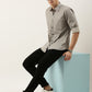Men Beige Printed Pure Cotton Full Sleeve Casual Shirt
