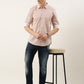 Men Rust Striped Pure Cotton Full Sleeve Casual Shirt