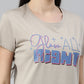 CURARE Women Printed Round Neck Brown LongTees