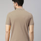 Men Beige Solid Polo Collar T-shirt
