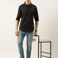 Men Black Printed Pure Cotton Full Sleeve Casual Shirt