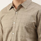 Men Beige Printed Pure Cotton Full Sleeve Casual Shirt