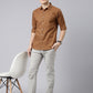 Men Brown Printed Pure Cotton Full Sleeve Casual Shirt