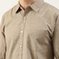Men Beige Printed Pure Cotton Full Sleeve Casual Shirt