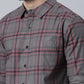 Grey Checked Pure Cotton Full Sleeve Shirt