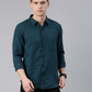 Men Dark Green Checked Cotton Blend Casual Full Sleeve Shirt