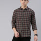 Men Grey Checked Cotton Blend Casual Full Sleeve Shirt