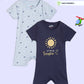 Broon Infant Baby Organic Cotton Short Sleeve Rompers