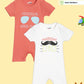 Broon Infant Baby Organic Cotton Short Sleeve Rompers