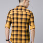 Men Mustard And Black Checkered Pure Cotton Full Sleeve Casual Shirt