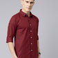 Men Maroon Printed Pure Cotton Full Sleeve Casual Shirt