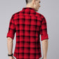 Men Red And Black Checkered Pure Cotton Full Sleeve Casual Shirt