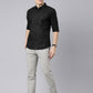 Men Black Printed Pure Cotton Full Sleeve Casual Shirt
