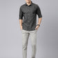 Men Dark Grey Printed Pure Cotton Full Sleeve Casual Shirt