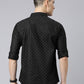 Men Black Printed Pure Cotton Full Sleeve Casual Shirt