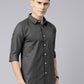 Men Dark Grey Printed Pure Cotton Full Sleeve Casual Shirt