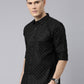 Men Black Printed Pure Cotton Full Sleeve Casual Shirt