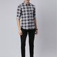 Men Grey Printed Pure Cotton Full Sleeve Casual Shirt