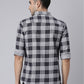 Men Grey Printed Pure Cotton Full Sleeve Casual Shirt
