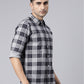 Men Grey Printed Pure Cotton Full Sleeve Casual Shirt