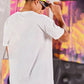 Broon Men Solid White Oversize Round Neck T-Shirt