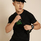 JOVEN Men Black Printed Co-Ords Set