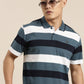 Men's Casual Multicolor Striped Polo Collar T-Shirt