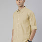Men's Beige Solid Full Sleeve Slim Fit Casual Shirt