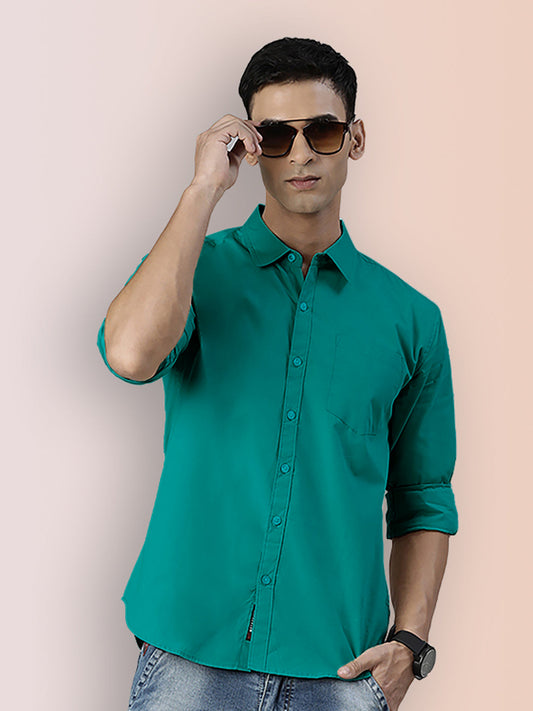 Broon Mens Slim Fit Premium Cotton Solid Shirt