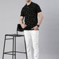 Men's Black Printed Polo Collar T-Shirt