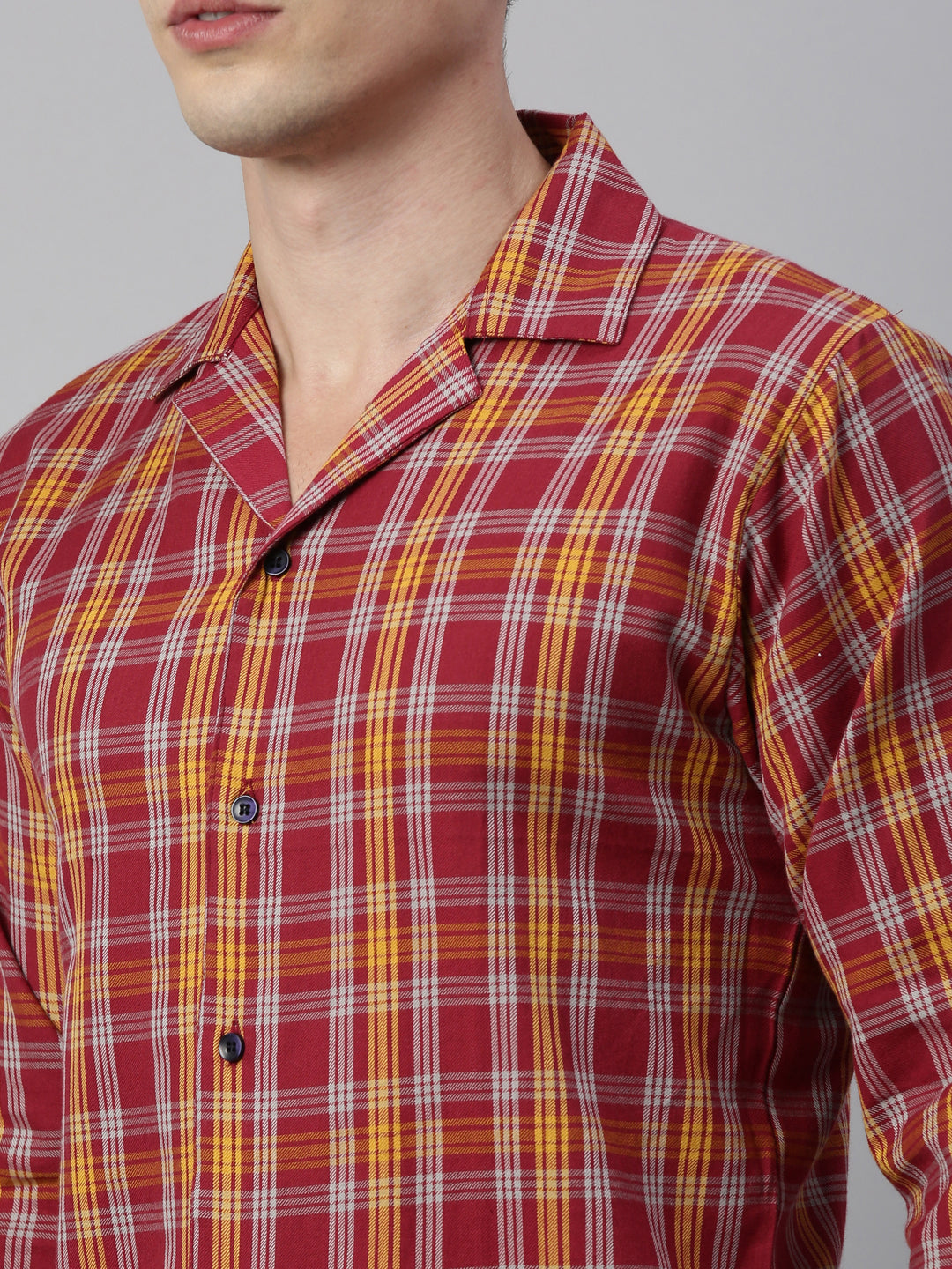 JOVEN MEN CHECKED PURE COTTON SLEEPSUIT