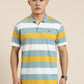 Men's Casual Multicolor Striped Polo Collar T-Shirt