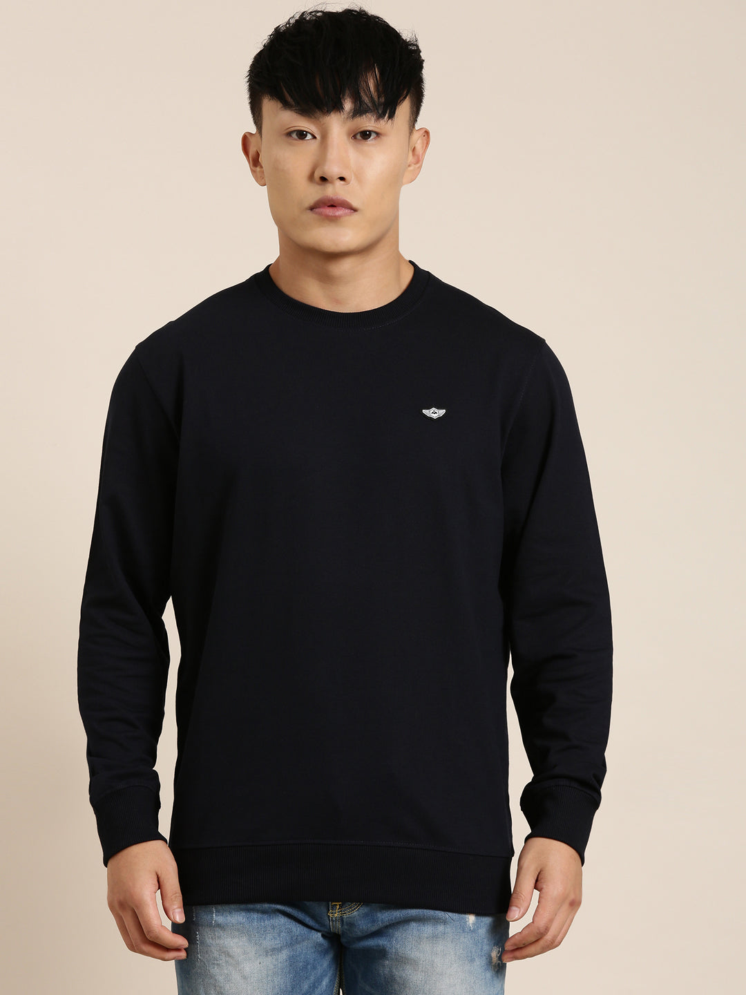 Men's Solid Round Neck Full Sleeve Sweatshirt