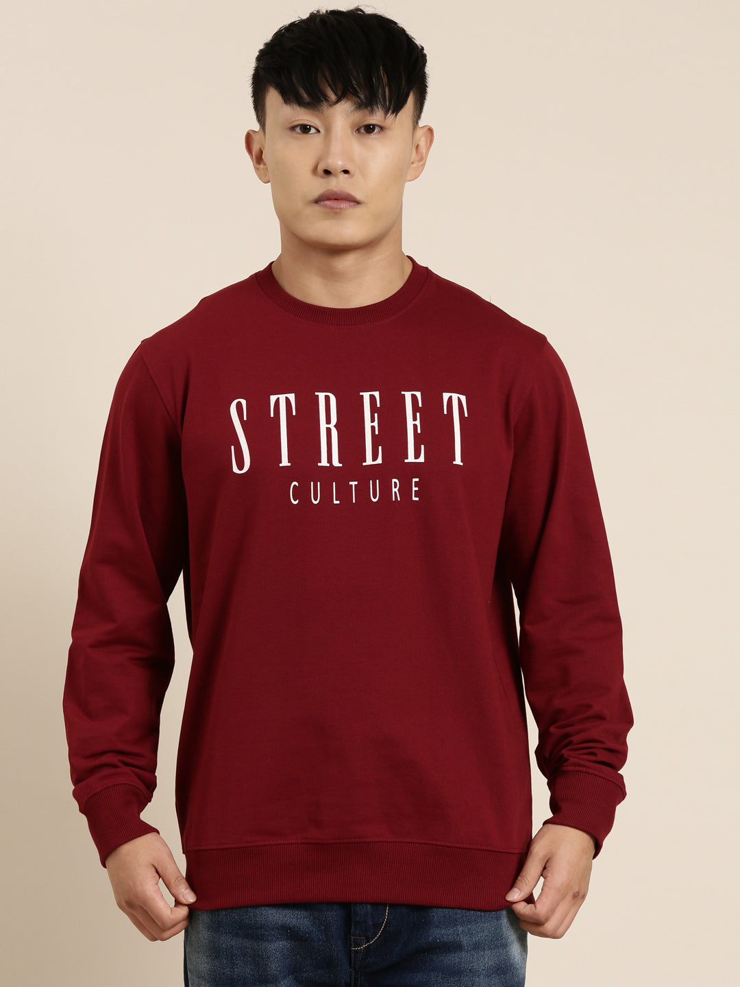 Men's Solid Round Neck Full Sleeve Sweatshirt