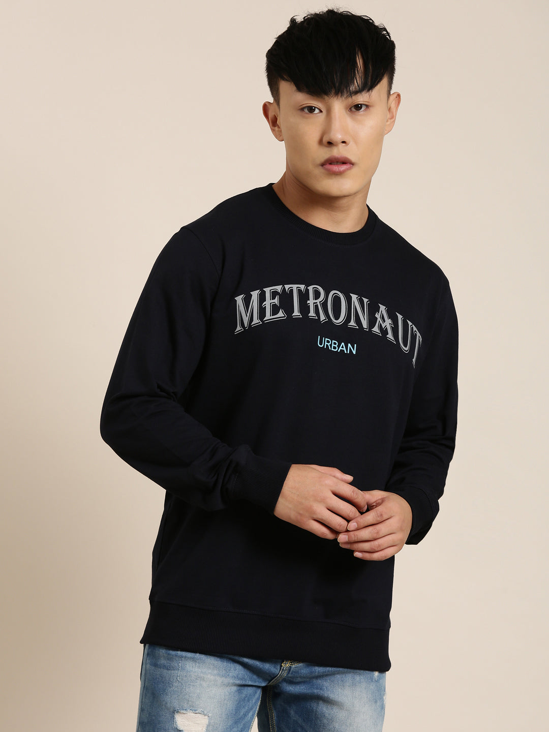 Men's Solid Round Neck Full Sleeve Sweatshirt
