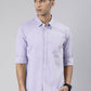 Men's Lavender Solid Full Sleeve Slim Fit Casual Shirt