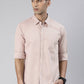 Men's Pink Solid Full Sleeve Slim Fit Casual Shirt