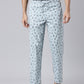 JOVEN Men Light Blue Printed Pyjama