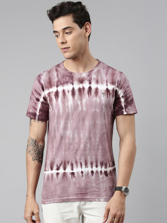 Joven Men's Brown  Tie and Dye T-Shirt