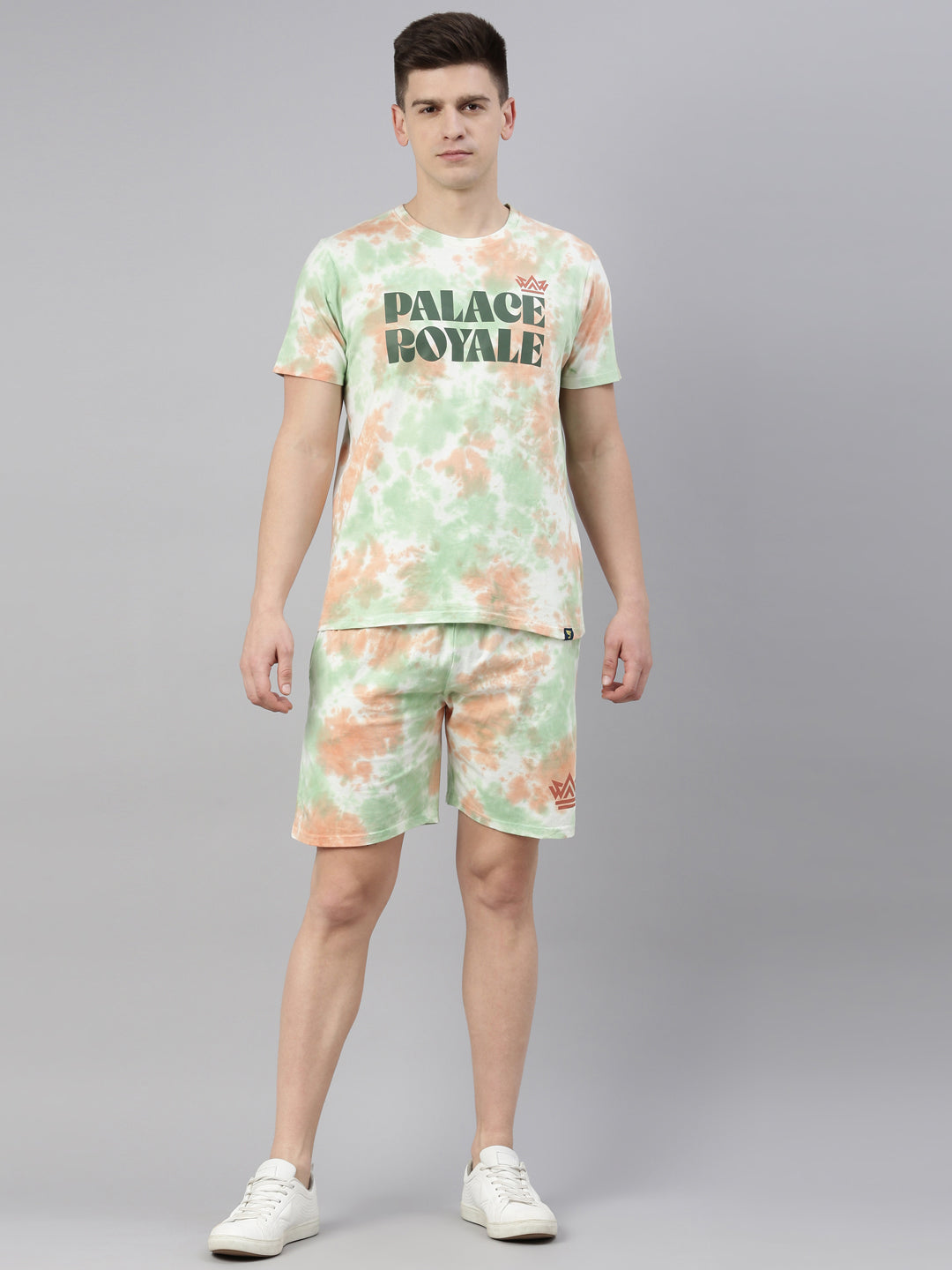 JOVEN MENS TIE-DYE CO-ORDINATED SET(T-SHIRT AND SHORTS)