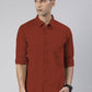 Men's Brown Solid Full Sleeve Slim Fit Casual Shirt