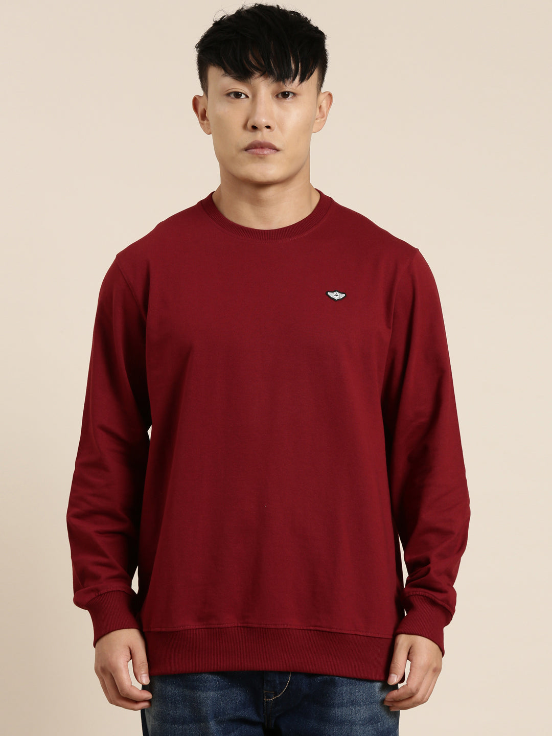 Men's Solid Round Neck Full Sleeve Sweatshirt